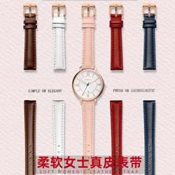 Genuine Leather Watchband for Casio Citizen Fossil Plain Watch Strap Folli Ladies Bracelet Blue Pink Brown 14mm 16mm 18mm 20mm