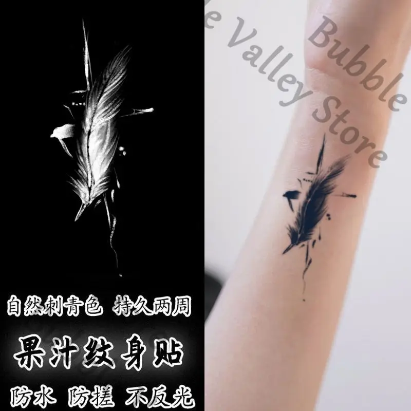 Anime amour et espace profond Sylus corbeau plume Cosplay jus de plantes tatouage autocollants dessin animé transfert tatouages imperméable ornement cadeau