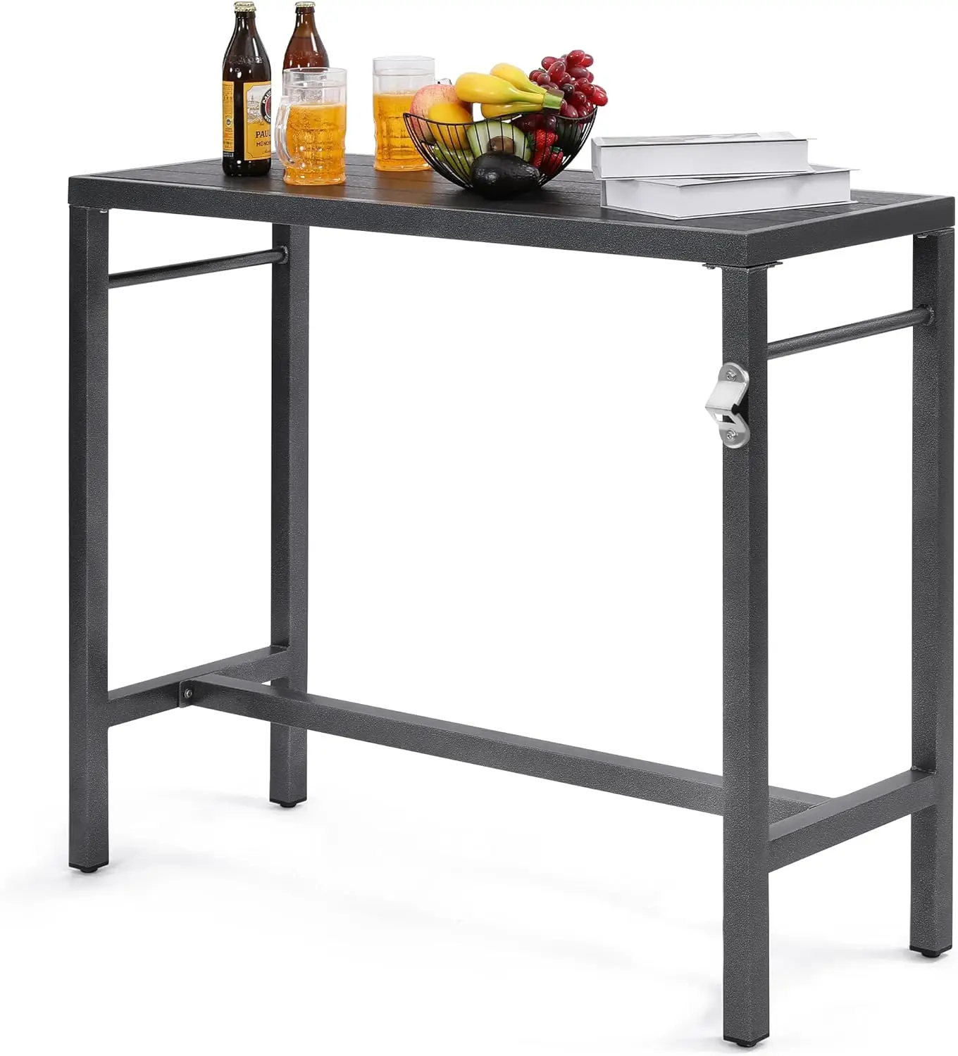 

46X39X17 Patio Extra Wide Long Counter Height Bar Table With Weather Resistant, Outdoor Pub Bar Console, Waterproof, With
