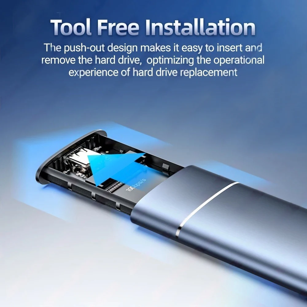 M.2 SATA NVMe SSD Enclosure Adapter 10Gbps to NVMe SSD Case USB C 3.1 Gen2 SATA NGFF PCIe External Hard Drive Box for Laptop PC