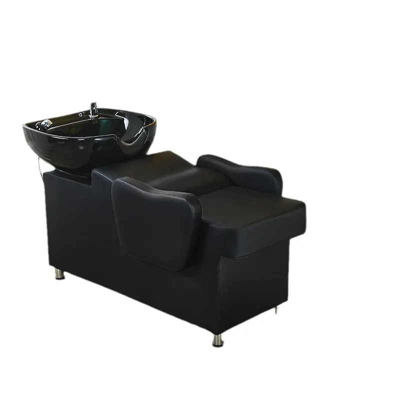 Internet-famous semi-reclining hair salon fashionable shampoo bed, simple high-end hair salon  salon ceramic flush bed