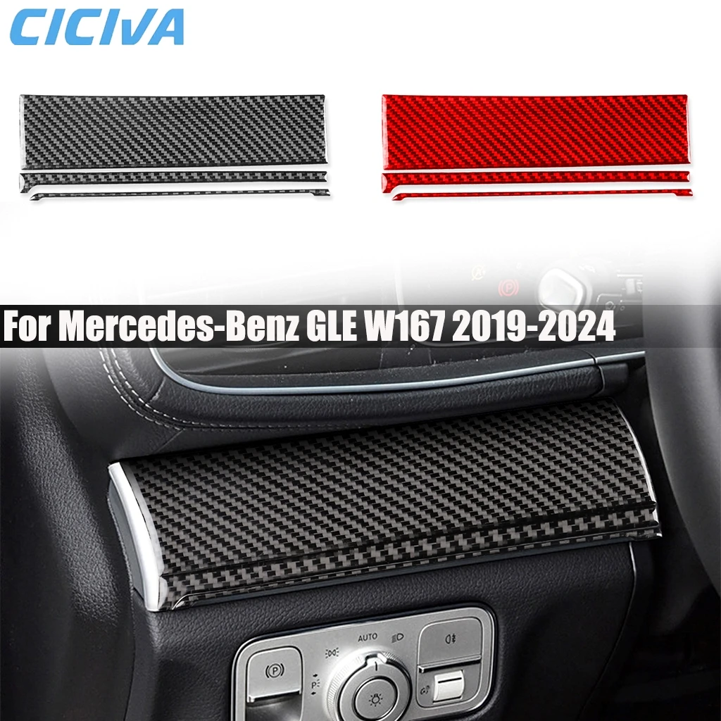 

Carbon Fiber Car Accessories Driver Dashboard Decorative Panel Cover Sticker Interior Trim For Mercedes-Benz GLE W167 2019-2024