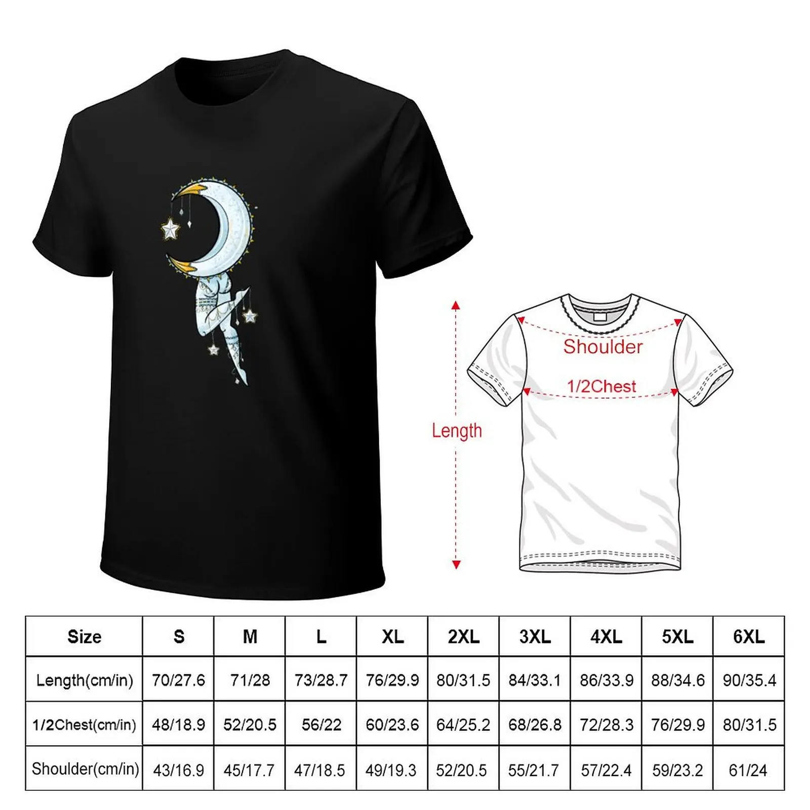 Burlesque Moon T-Shirt sweat anime t shirts man clothes street wear vintage t shirt men