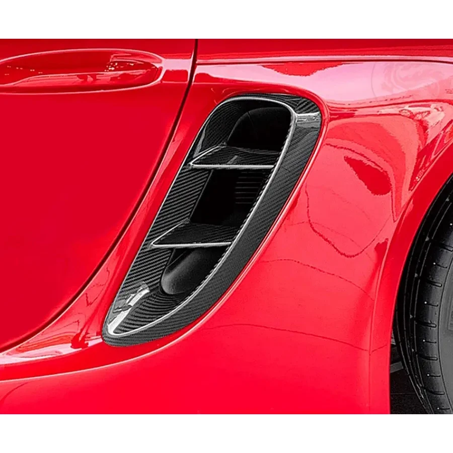 

For Porsche 718 Cayman Boxster Carbon Fiber tuyere Set Auto Fender Side Air Vent Side wind knife Outlet Cover Upgrade body kit