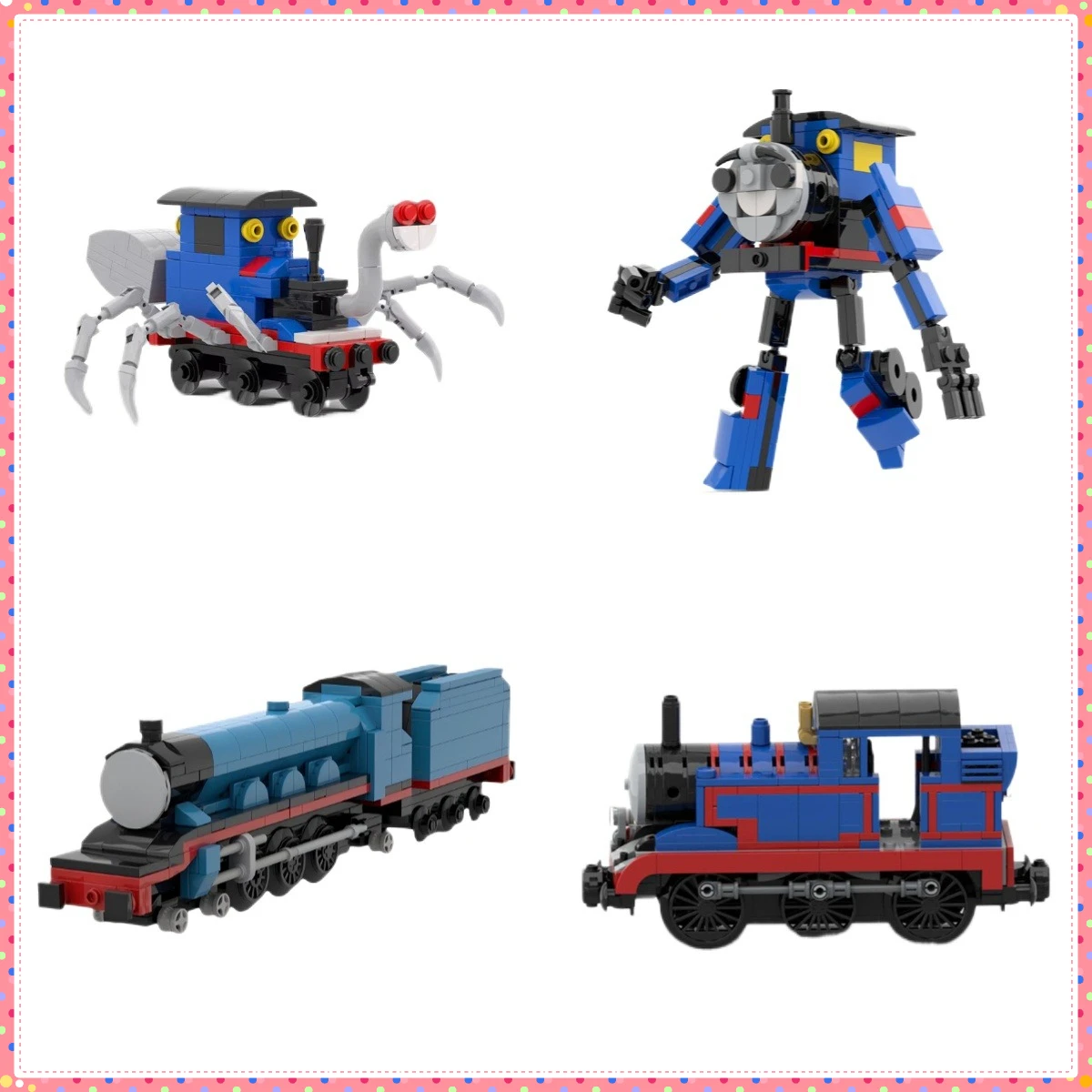 

Creative Cartoon Cute Train MOC Building Block Set Railway Mutant Small Train Robot Model Assembly Toy Children's Birthday Gift