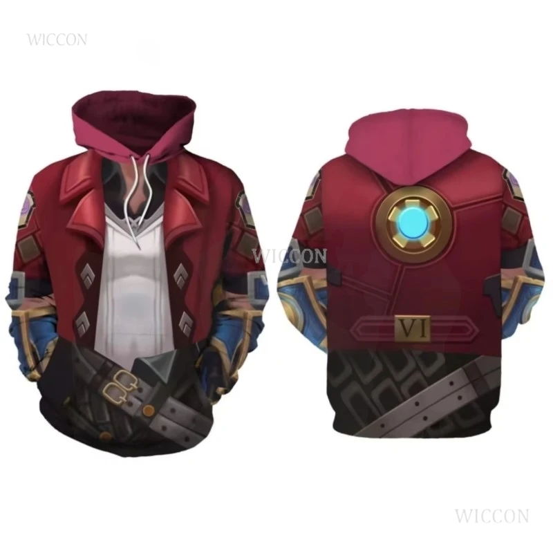 Cosplay Vi Caitlyn Arcane Hoodie LoL Hoodie 3D Printed Hooded Hoodies Sweatshirt Men Women 3D Legends Jinx Cosplay Customized