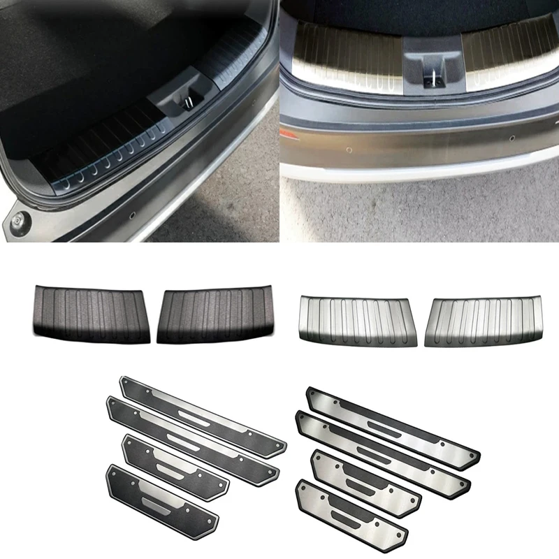 

For HONDA WR-V WRV DG5 series 2024 2025 Inner Stainless Steel Rear Bumper Foot Plate Trunk Side Door Sill Scuff Pedal Cover trim