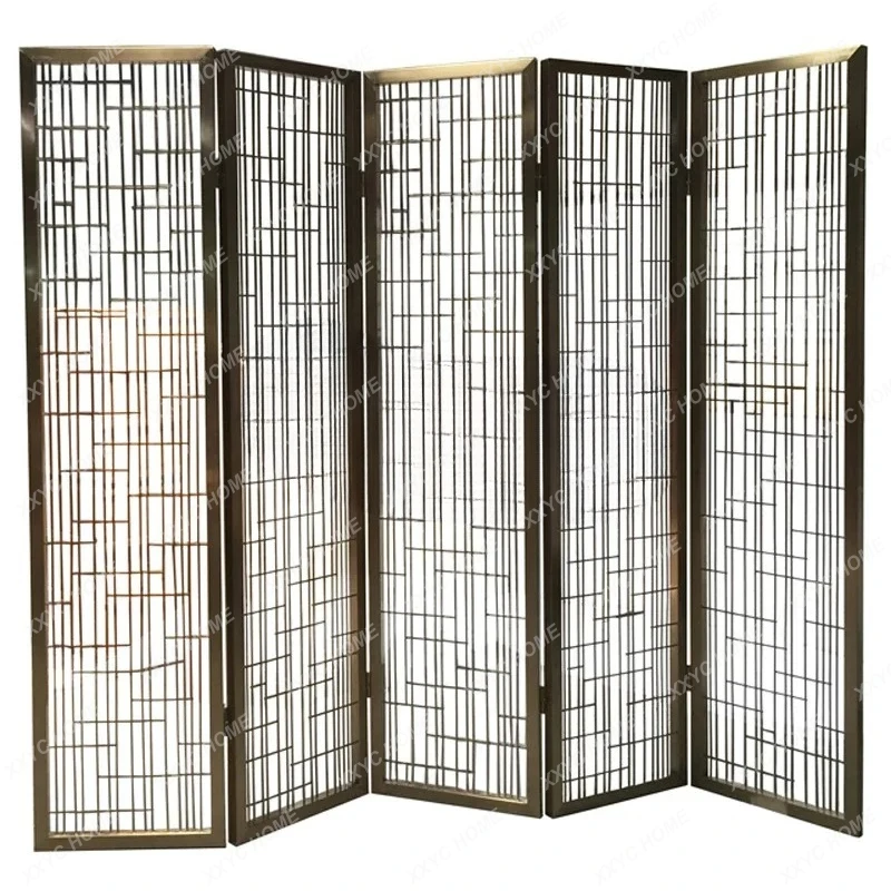 Y Light luxury stainless steel screen designer creative simple modern movable stretch villa club folding screen