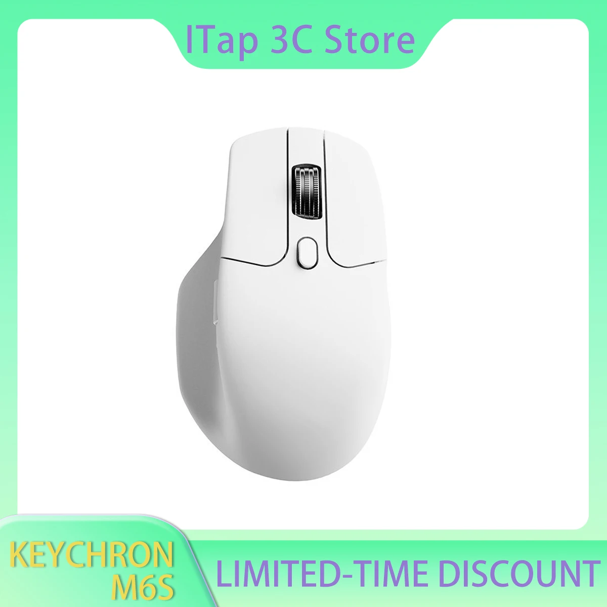 Keychron M6S Wireless Mouse PAW3950 Sensor 8K Dongle Tri-mode Connection Silent Switch Ergonomic Gaming Mouse Accessories Gift