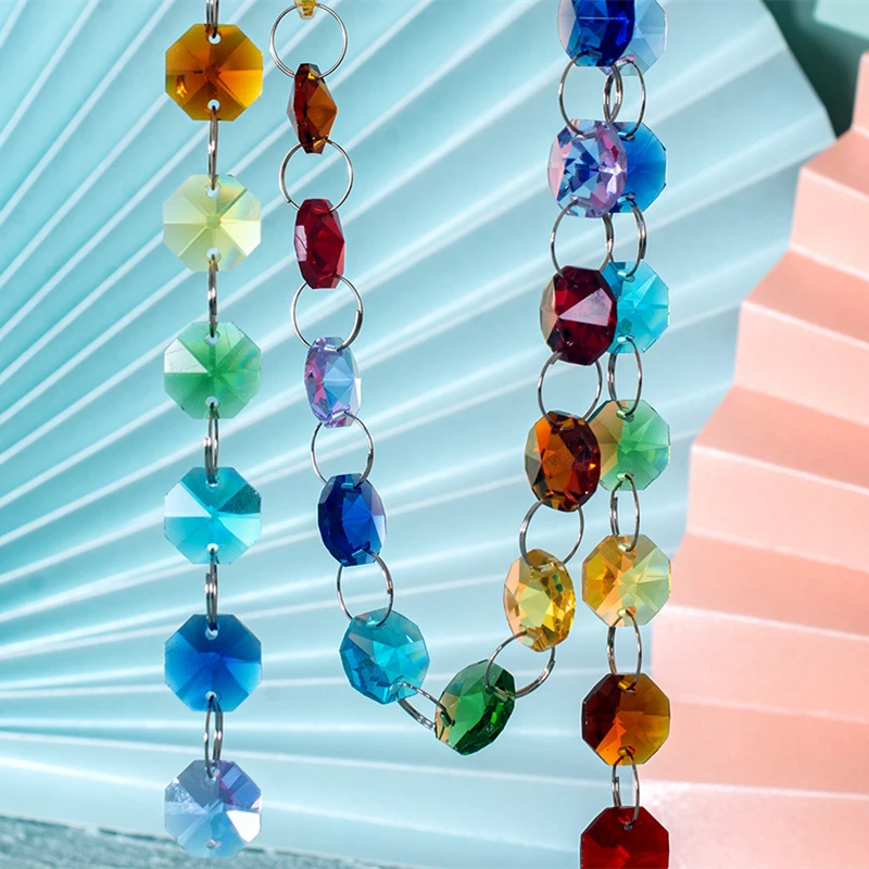 1m Crystal Glass Window Christmas Party Decoration Garland Curtain Pendant Romantic Wedding Decoration