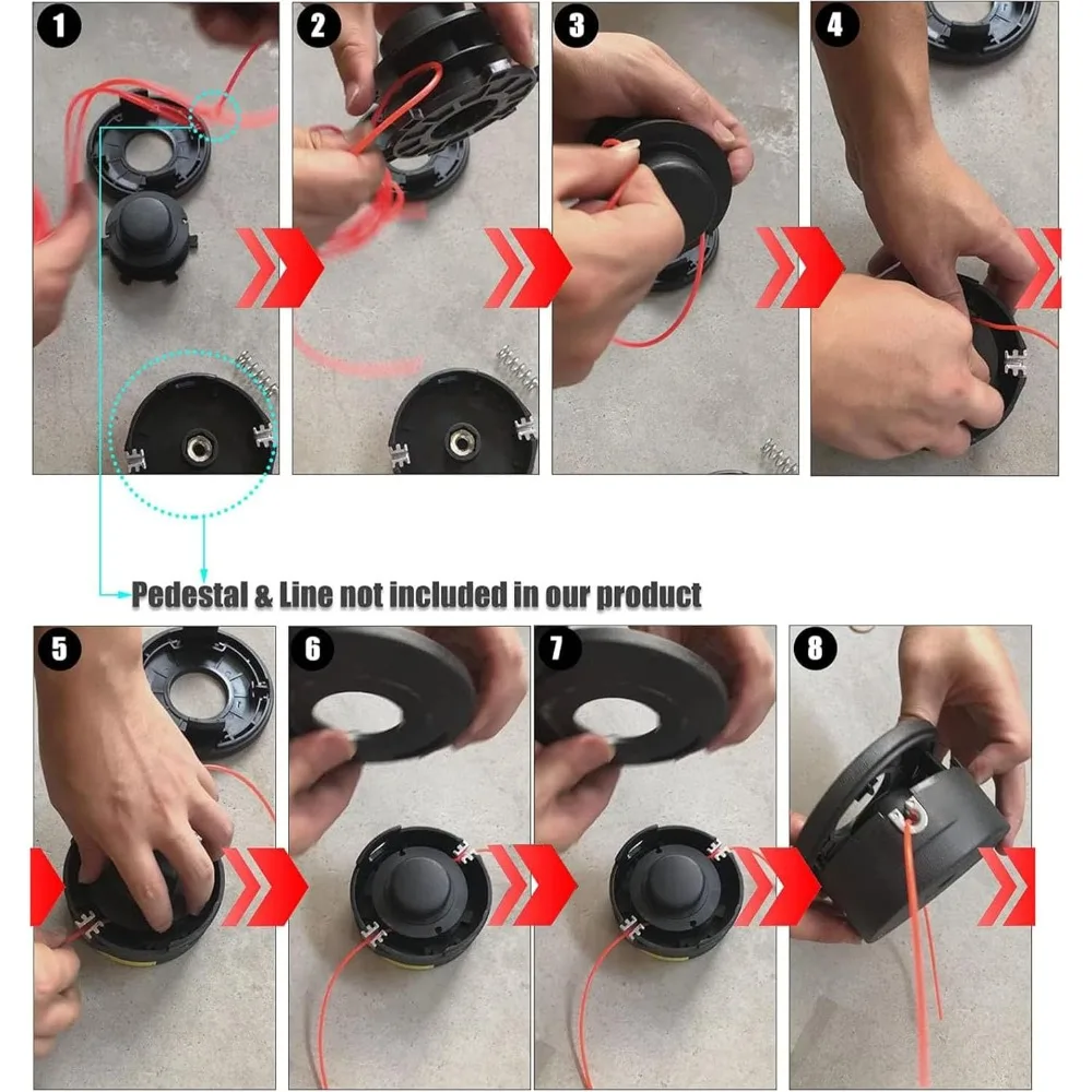 مجموعة بكرة وغطاء لرأس التشذيب المتوافقة مع Stihl للموديلات 25-2، FS80، FS83، FS85، FS100، FS120، FS130، FS90