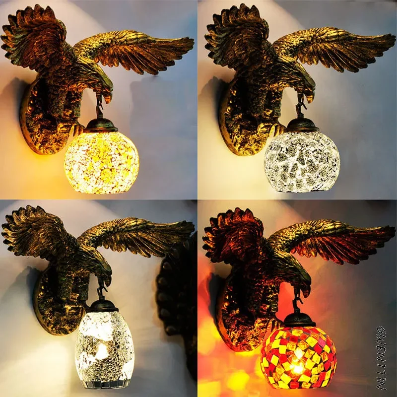 Eagle Wall Lights for Home Living Room Corridor Sconces Bathroom Lamp Bohemian Retro Luminaria Decoration ART Lighting Fixture