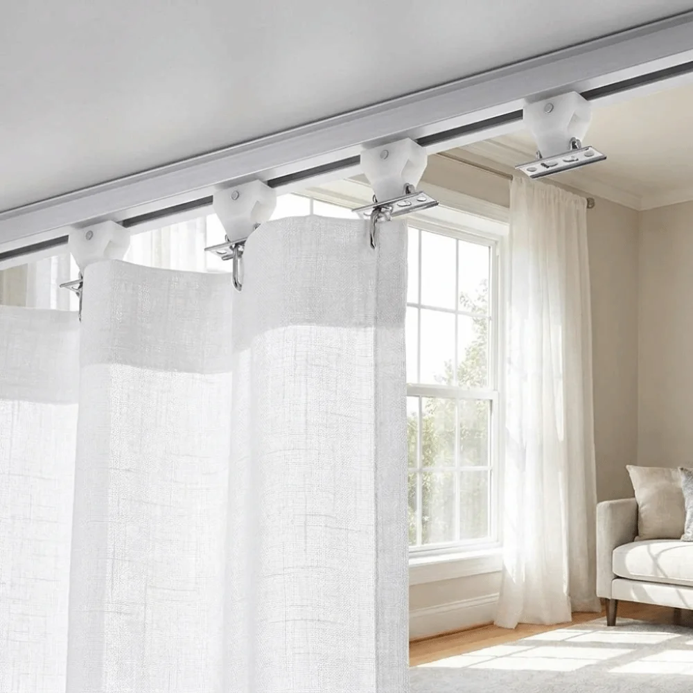 

4pcs 4pcs Curtain Pulleys Smooth Sliding Sturdy Material Roman Shades Hardware Easy Install General Universal