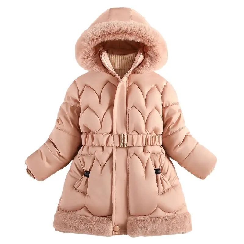 

От 4 до 12 лет детские зимние виды спорта для девочек, утепленные пуховые парки, детская однотонная ветрозащитная толстовка с капюшоном, одежда