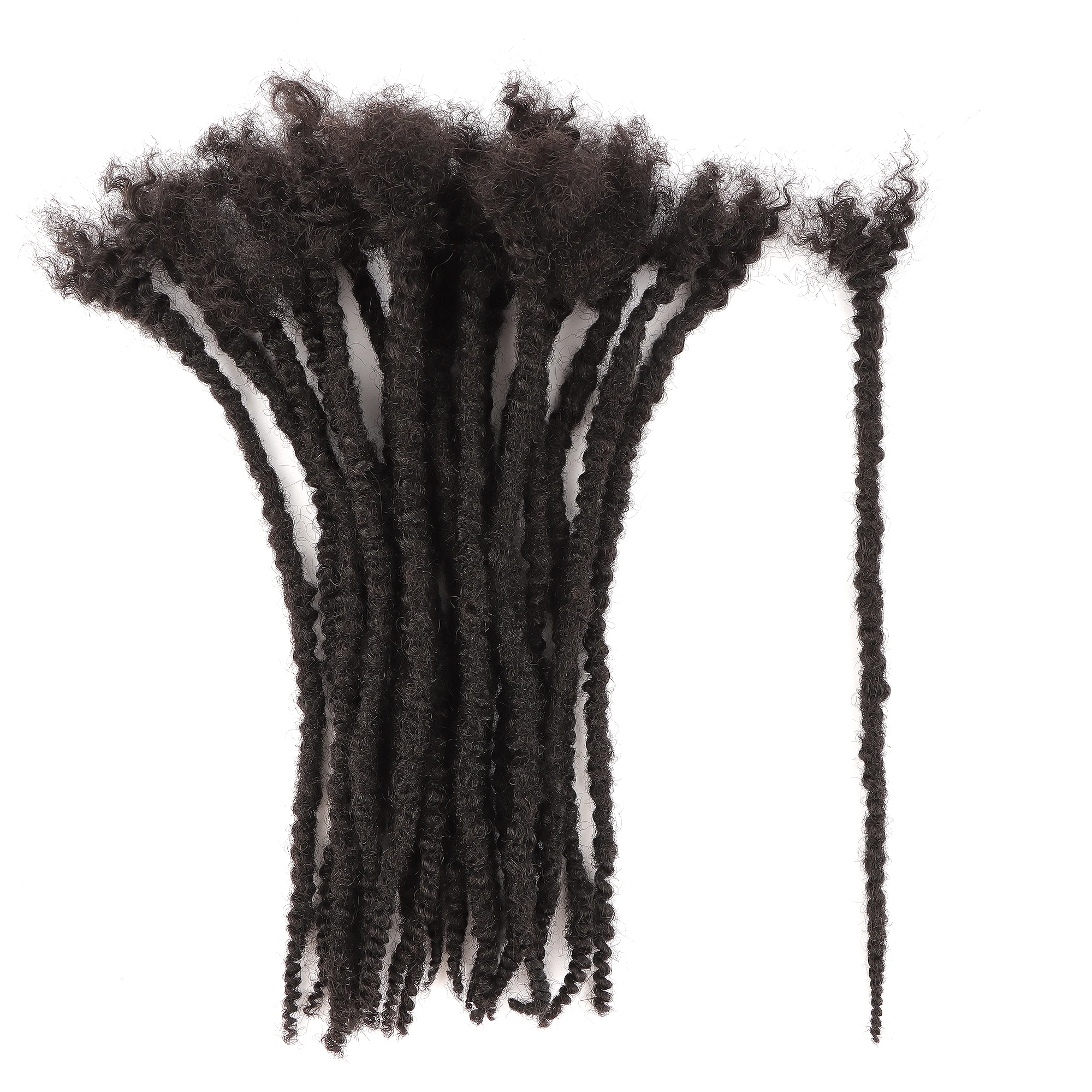 AHVAST-Extensions de dreadlock texturées pour hommes et femmes, 0.6 vrais cheveux humains, faites à la main, locs 8-30 ", 100% cm d'épaisseur, options