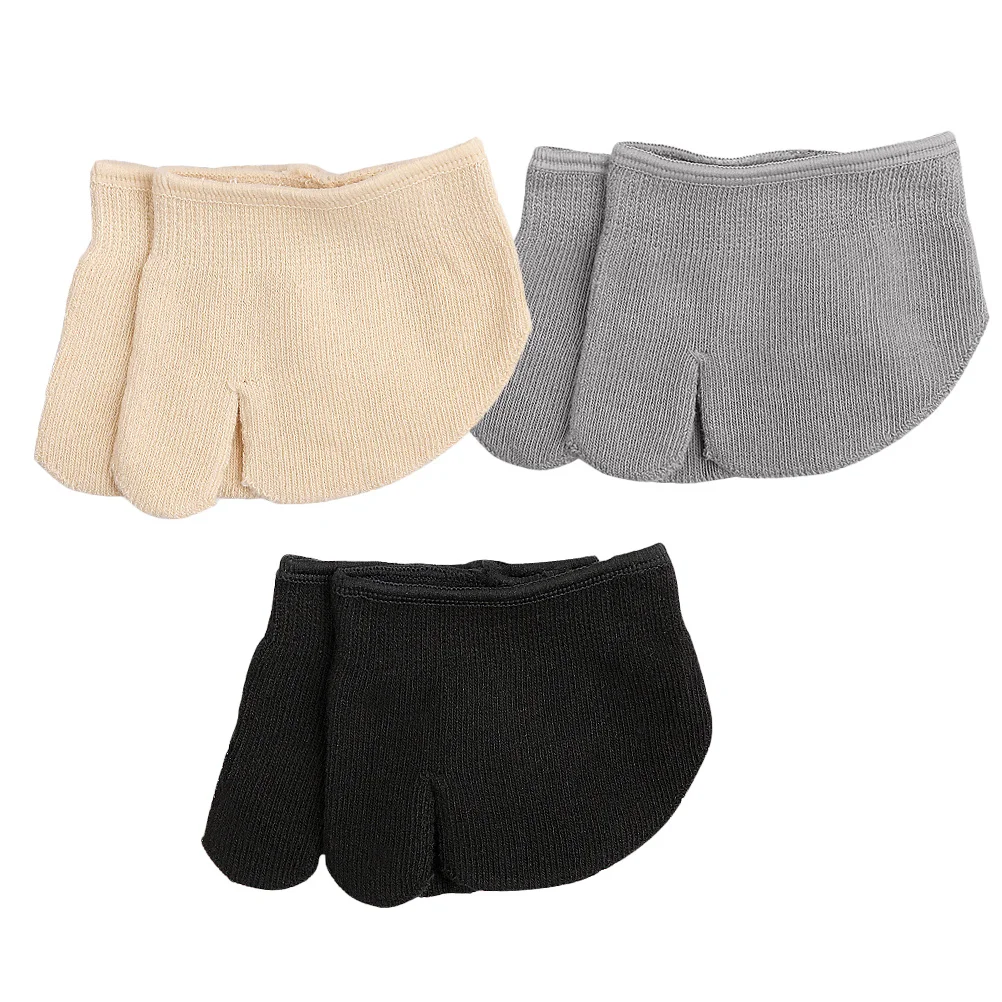 

3Pairs Invisible Two-Toe Half Palm Socks Breathable Comfortable Forefoot Socks Anti-Slip Heel Women Supplies