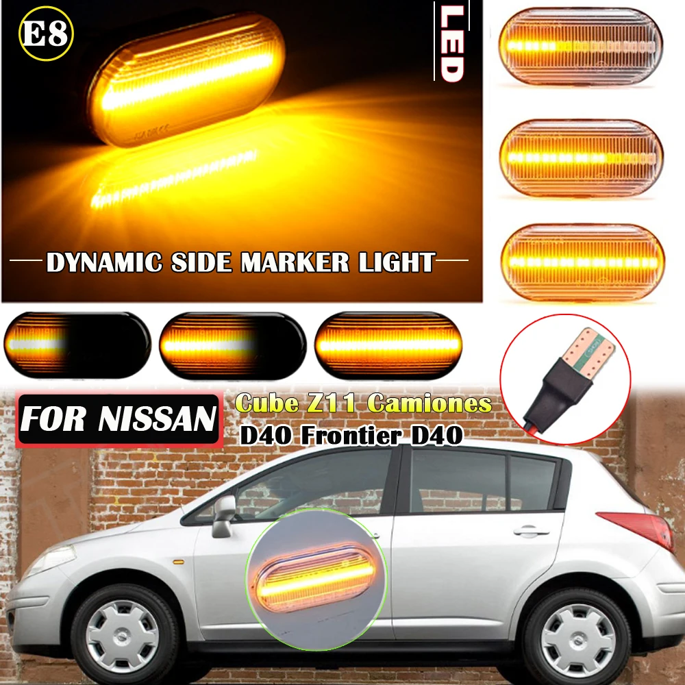 Dynamic Side Marker LED Turn Signal Sequential Light For Nissan 350Z Z33 Frontier D40 Cube Z11 Latio C11 Xterra Pathfinder R51