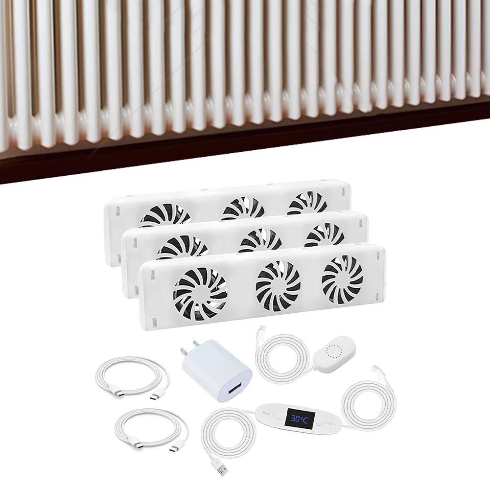 Household 3-fan Radiator Magnetic Smart Cooling Fan Fireplace Fan Mid-range For Smart Radiator Fan 100-240V 50/60Hz