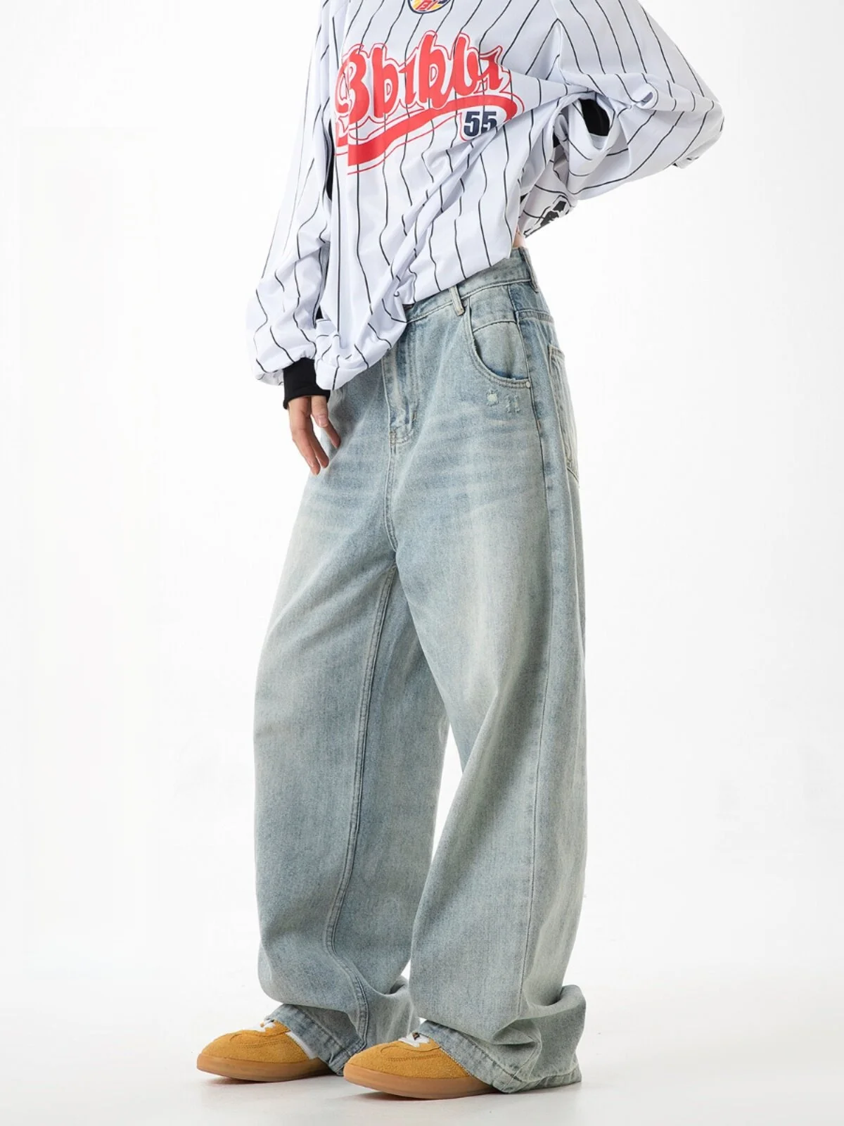 

Loose Casual Women's Jeans Straight Leg Workwear Trousers American Retro Style New 2026 ICH MODE Ladies Fashion Denim