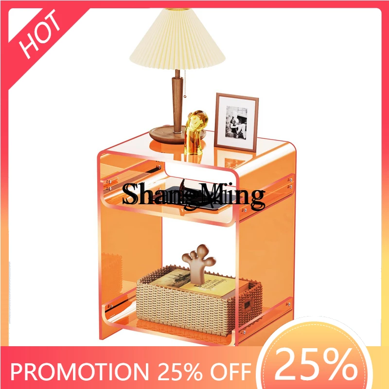 SM acrylic transparent bedside table modern simple living room side few bedrooms balcony beverage coffee table