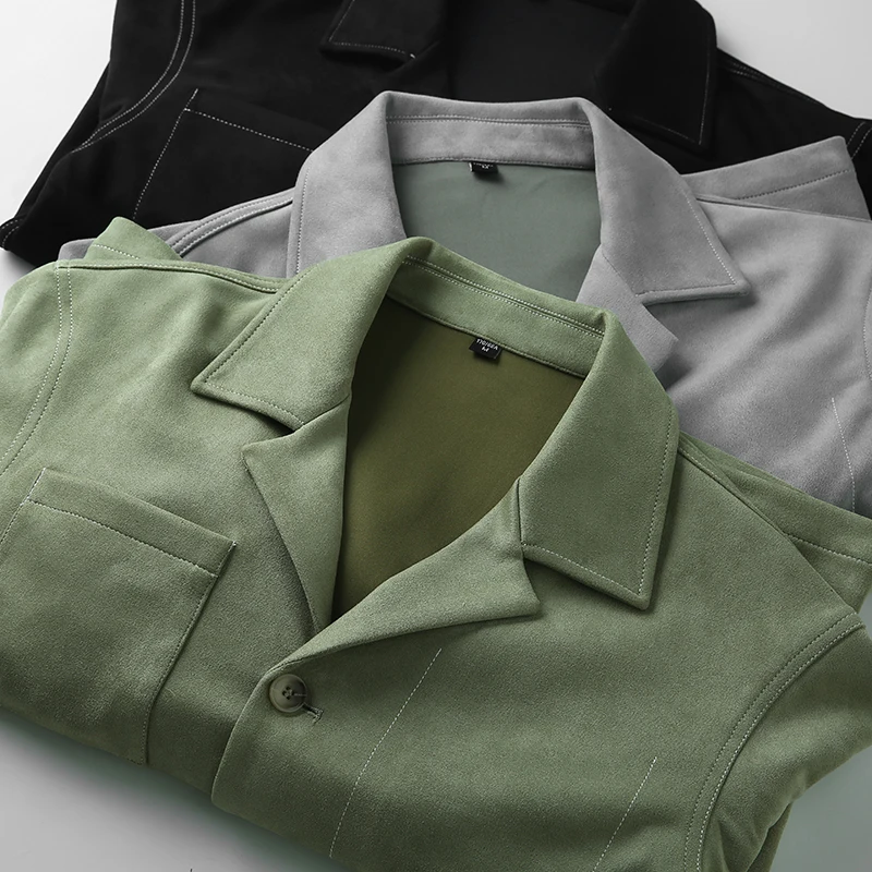 

Ретро японский повседневный мужской замшевый воротник Jaet Куба рабочая бирка осенняя мужская модная городская длинная свевая подставка подходит Jaet