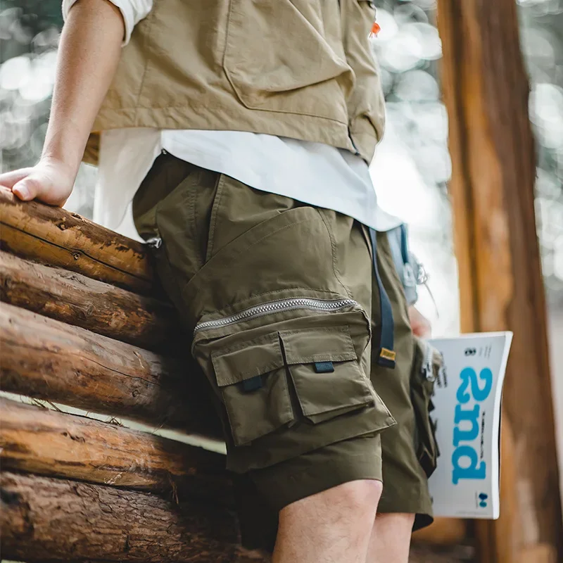 Maden Men's Outdoor Tactical Shorts Summer Multi-Pocket Adjustable Waist Cargo Shorts Bottoms Lightweight Casual Bottoms