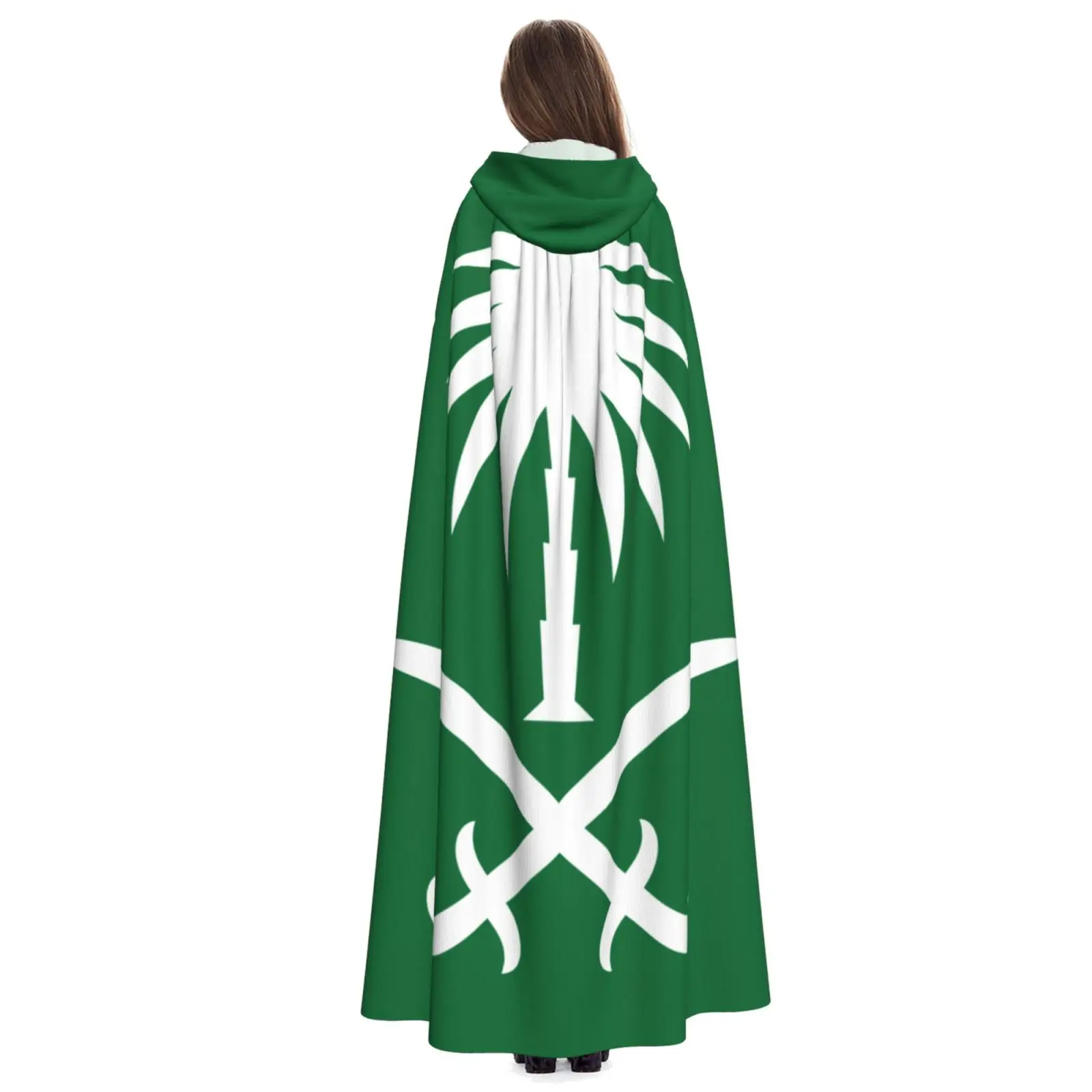 Unisex Adult  Saudi Arabian Palm Tree And Sword Cloak with Hood Long Witch Costume Cosplay