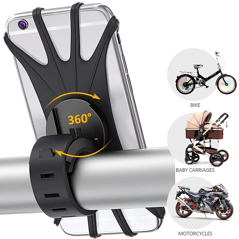 Universal Motorcycle Phone Holder Anti-slip Holder Shockproof Mount Bracket Bicycle GPS Navigation Bracket For All Smartphones