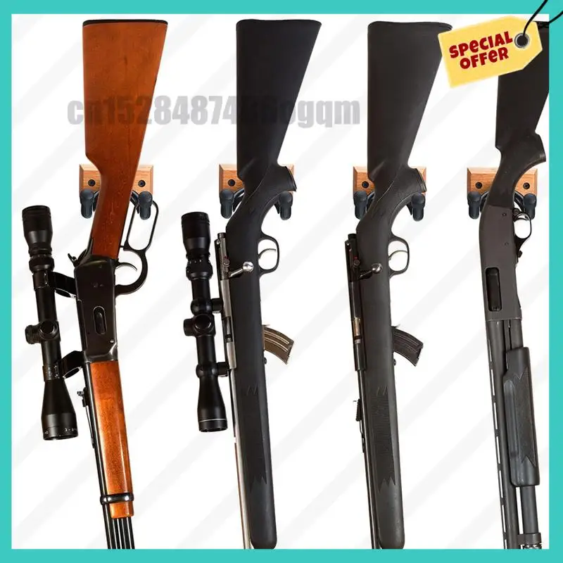 -ABJZ 180 °   Colgador de guitarra de madera dura, soporte de pared, paquete de 2 soportes de gancho con adaptador de listones incluido