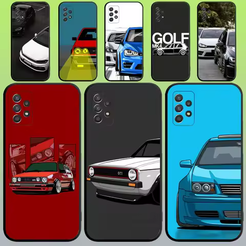 Cool V-VolkswagenES-Golf Car Phone Case For Samsung Galaxy A20,A21s,A22,A31,A32,A52,A53,A72,73,A80,A91 Soft Black Cover