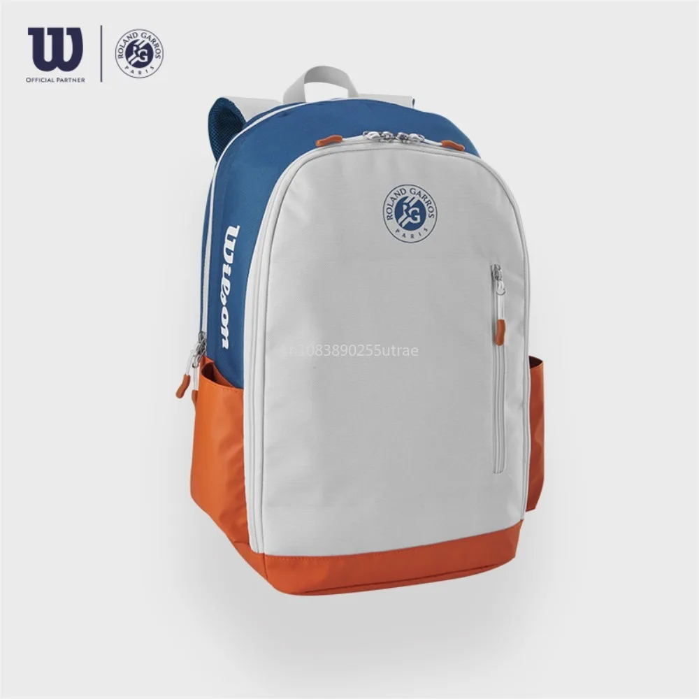 Wilson 2024 ransel tim Roland Garros Perancis Terbuka Multi fungsi kapasitas besar oranye biru abu-abu tas tenis bahu ganda