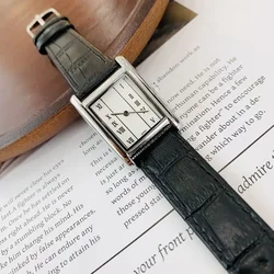 New square watch belt women's retro art Roman 2-pin simple high-end quality waterproof belt quartz women's watch