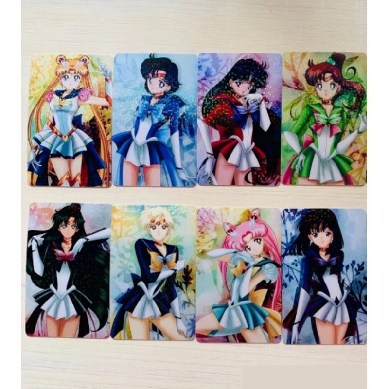 10 arkuszy Sailor Moon Flash Card Tsukino Usagi Kino Makoto Chibiusa Diy Stickable Series Action Toy Figures Anime Game Collection