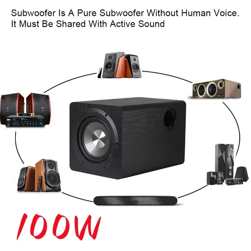 Ibass Wooden 6.5 Inch Professional 100W High Performance Pure Bass Active Subwoofer Bookshelf Hi-Fi Home Theater System SU650D