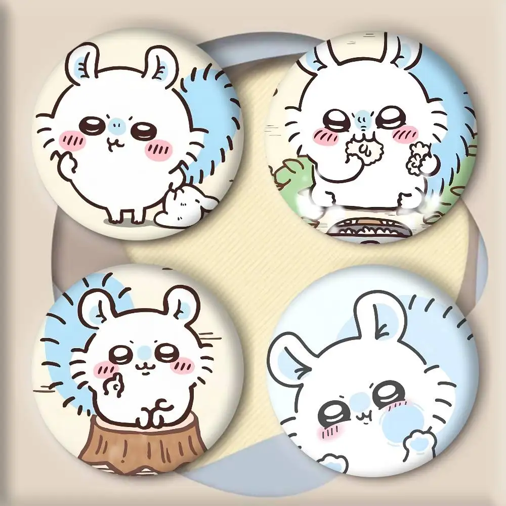 Niedliche Cartoon M-momongas Brosche Runde Kunstbrosche Kleidung Rucksack Accessoires Reversnadel Laserh