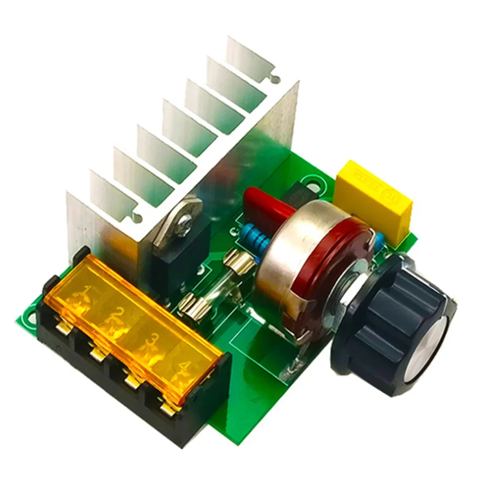 4000W AC220V SCR Electric Voltage Regulator Motor Speed Controller Dimmer with Fuse Protection Module