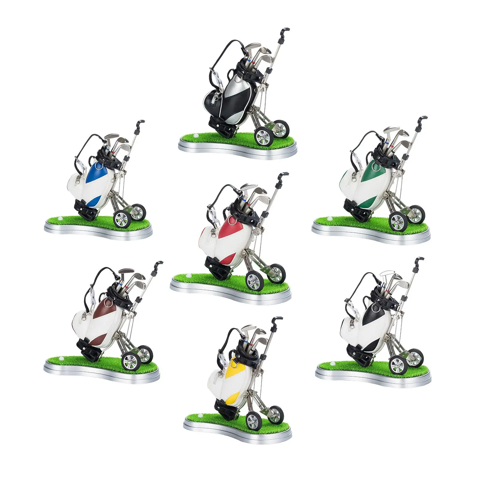 Golf Bag Miniature Pen Holder Golf Souvenir 20x12x20cm for Men Novelty Gifts