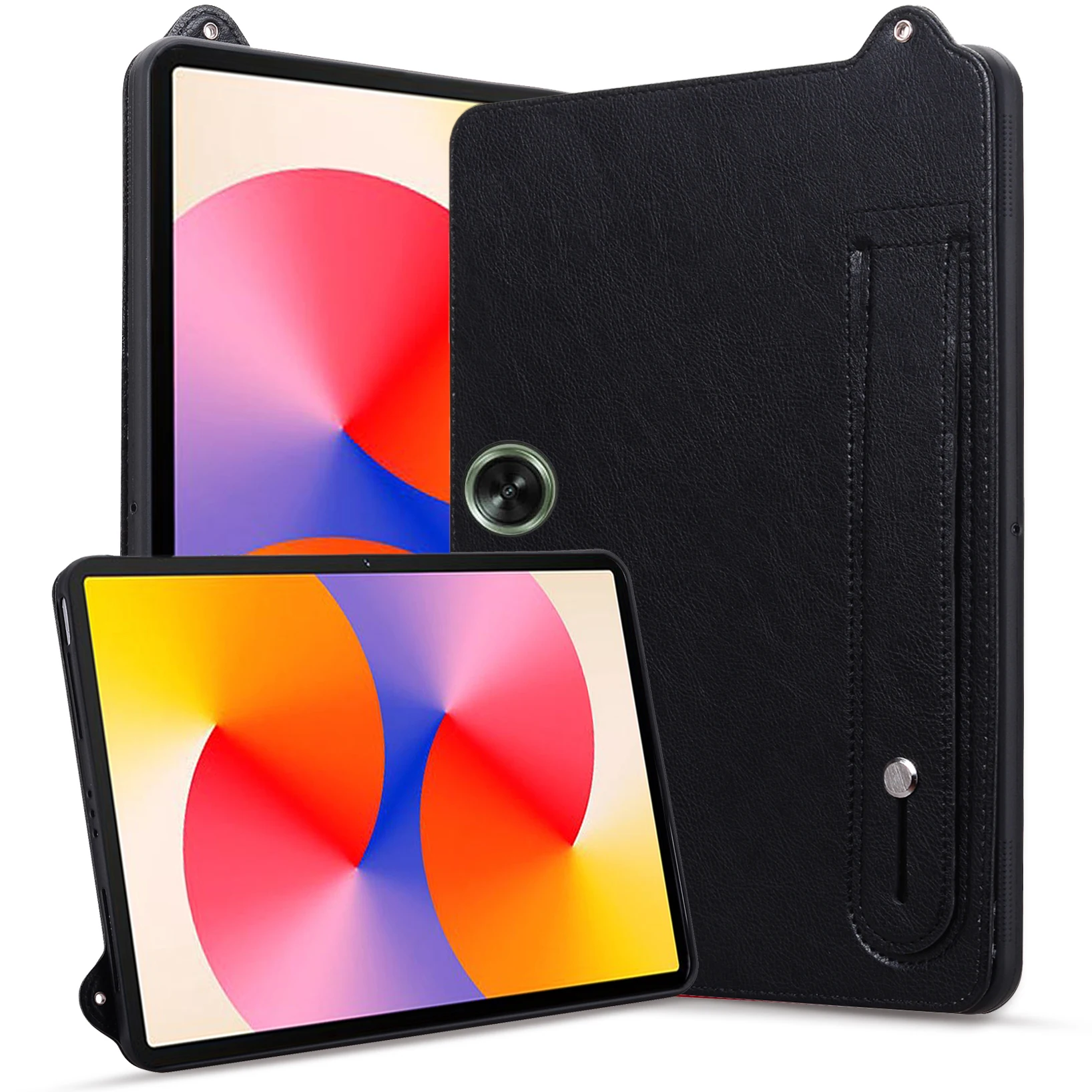 TPU + lederen computer beschermende Achterkant Voor Oppo Pad Air2 Case 11.35 "schokbestendig Polsband houder Tablet beschermhoes