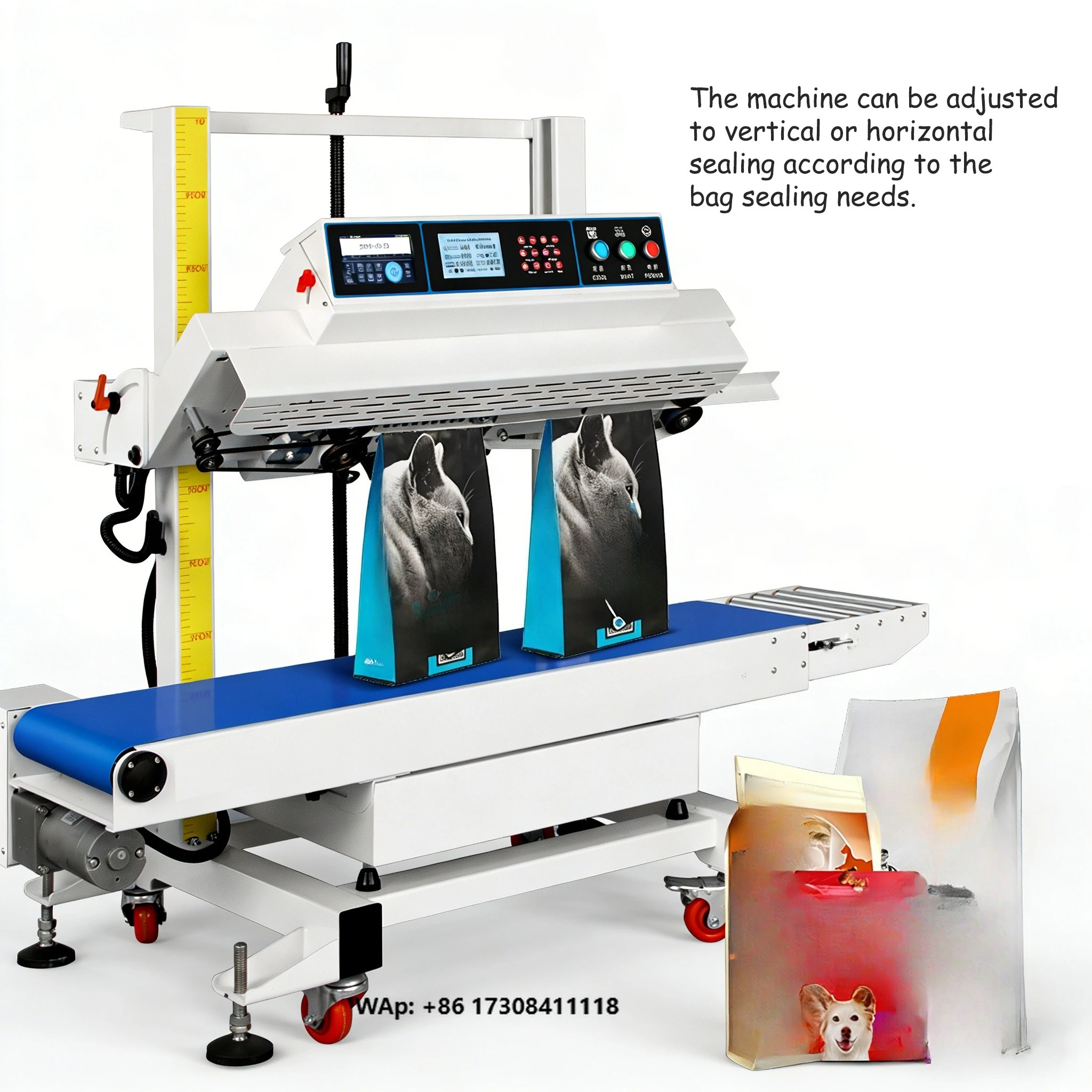 Industrial Vertical/Horizontal Two-in-One Continuous Food Pouch Plastic Bag Sealing Machine Heat Sealer