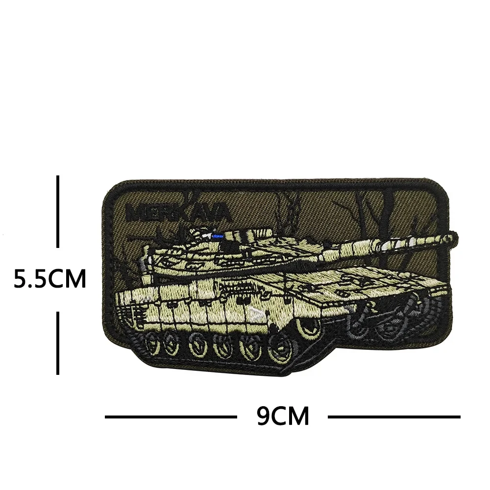 Taktischer Panzer-Aufnäher – Bradley/Abrams (USA), Leopard2 (DE), Merkava (IL), Armata (RU), VT (CN) – Klebender Magic-Tape, Braun-Grün – Detail 9