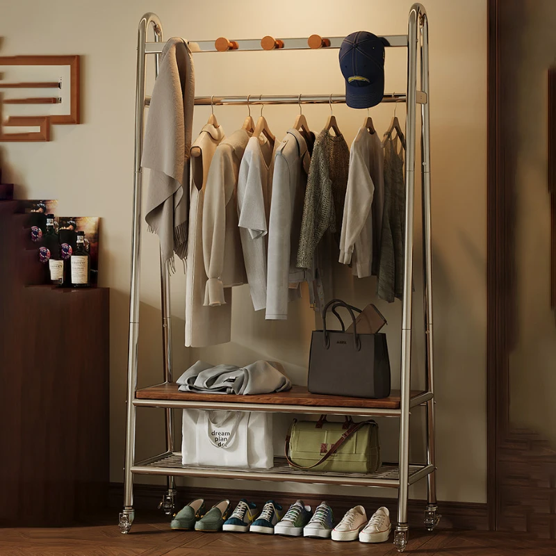 Perchero de pie multifuncional metálico moderno para dormitorio, ahorrador de espacio, muebles para el hogar, muebles para la entrada