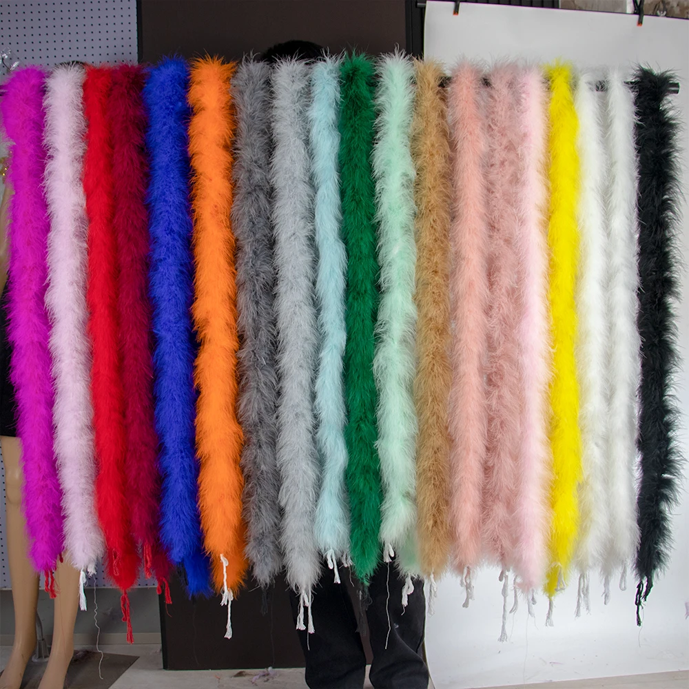 Feather Trim Marabou - 20-22g 2M マラボウフェザーボアトリム 天然ターキーフェザー ボア DIYクラフト、手芸、縫製、衣料、ドレス、手作りアクセサリー用