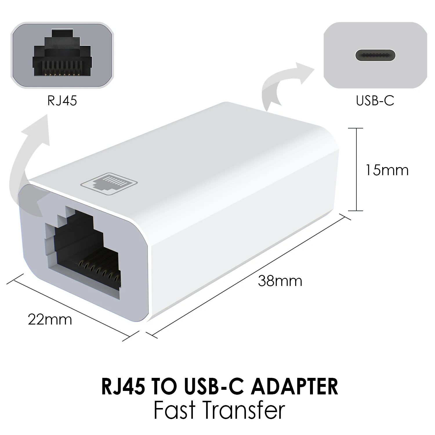 New Type-C to RJ45 Ethernet Converter Gigabit Cable Network Adapter Stable Transmission without Stunning