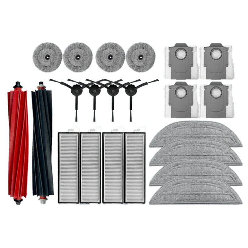 

B38B-For Roborock S8 Maxv Ultra Robot Vacuum Spare Parts Main Side Brushes Mop Cloth HEPA Filters Dust Bags Accessories