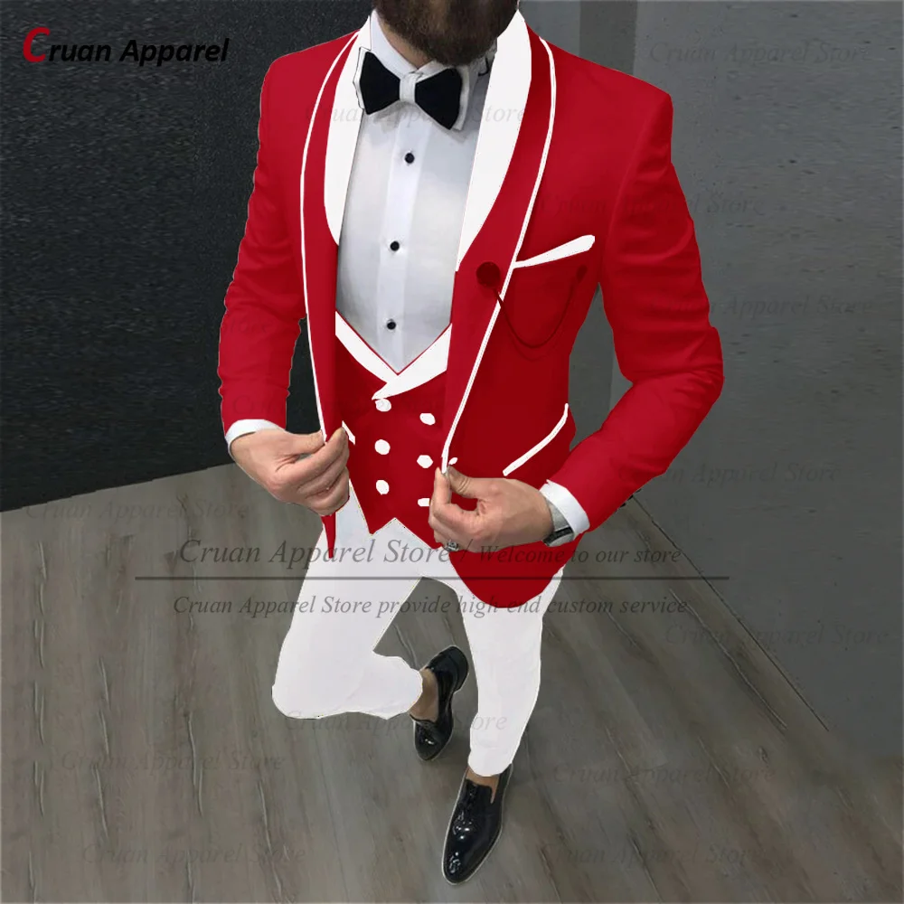 

Wedding Elegant Men Suits Set Evening Dinner Formal Blazer Vest Pants Tuxedos Luxury Fashion Party Slim Fit Costumes 3 Pieces