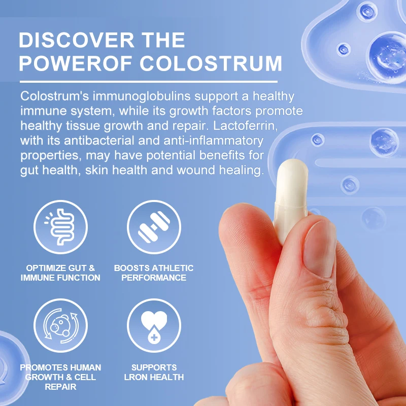 Mulittea Pure Bovine Colostrum 20% IgG Supplement Immune Support Gut Health Hair, Nails Skin and Muscle Recovery
