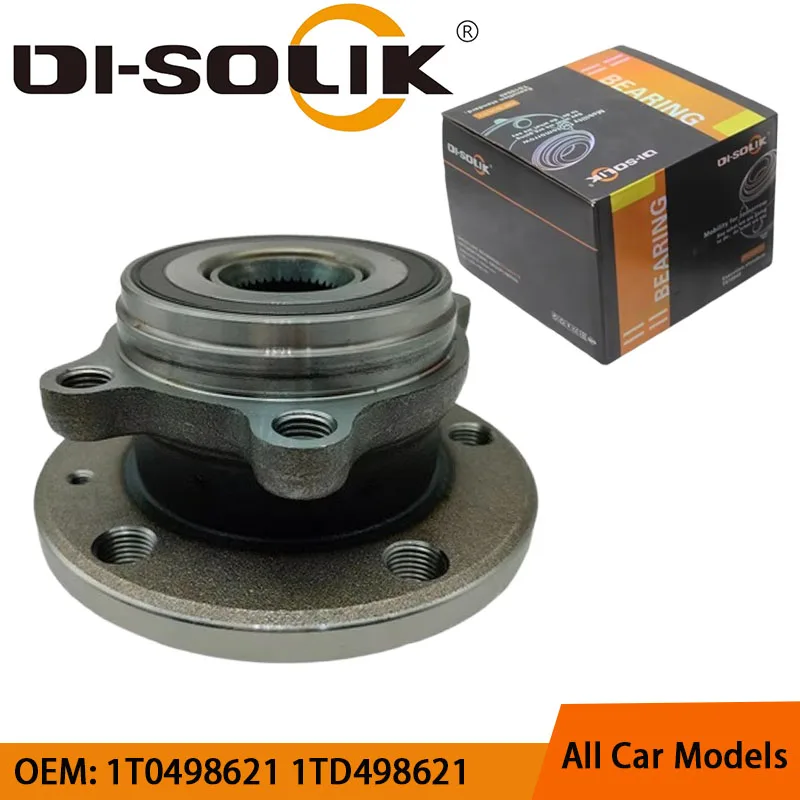DI-SOLIK Auto piezas de coche conjunto de cojinete de cubo de rueda delantera 1T0498621 1TD498621 5K0498621 1KD407621 para VW Touran 9R1 2004-2011