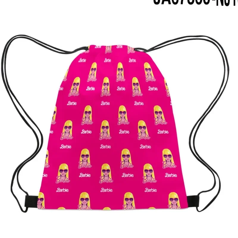 Cartoon Barbie Storage Bag Anime Women Printed Travel zaino di grande capacità Cute Girls Fashion borsa portaoggetti portatile con coulisse