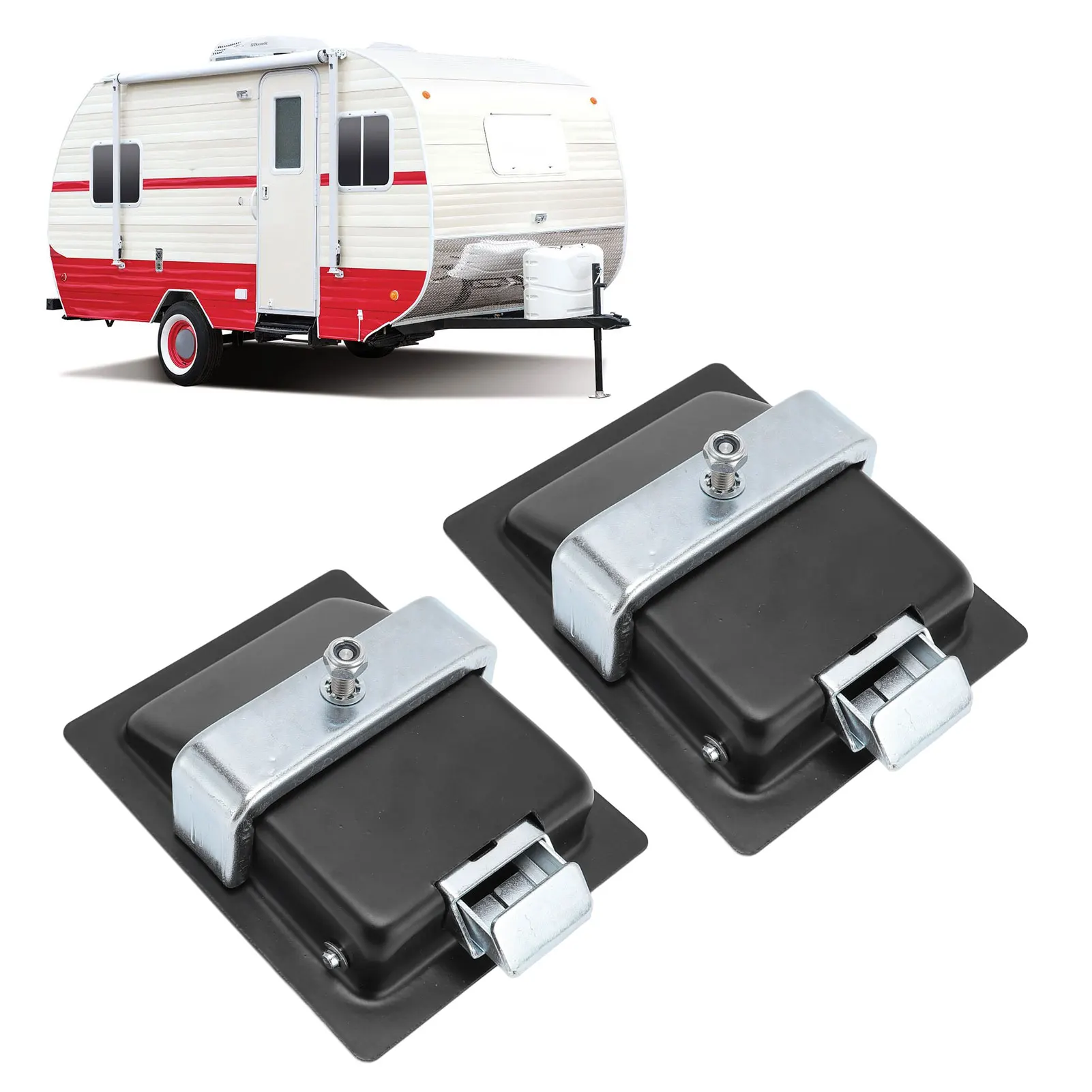 

2 шт., 127 х 102 мм, защелка с ручкой весла, сверхмощная защелка из углеродистой стали для скрытого монтажа, ящик для инструментов для грузовика, автофургона