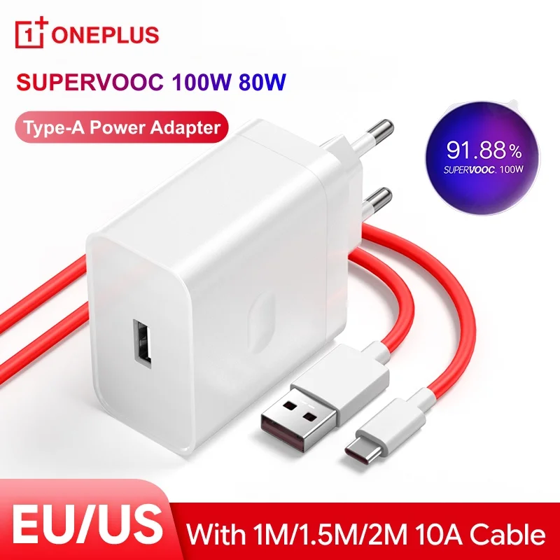 

Оригинальное зарядное устройство OnePlus 100W 80W Supervooc USB-адаптер для телефонов OnePlus 15R 13R 13 12R 12 11 Nord 5 Pad 3 OPPO Realme